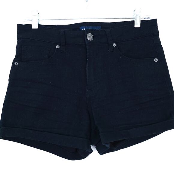 Aeropostale Black Shorts Size 8 Rolled Cuff Summer Neutral Stretchy Shorts - Picture 1 of 5